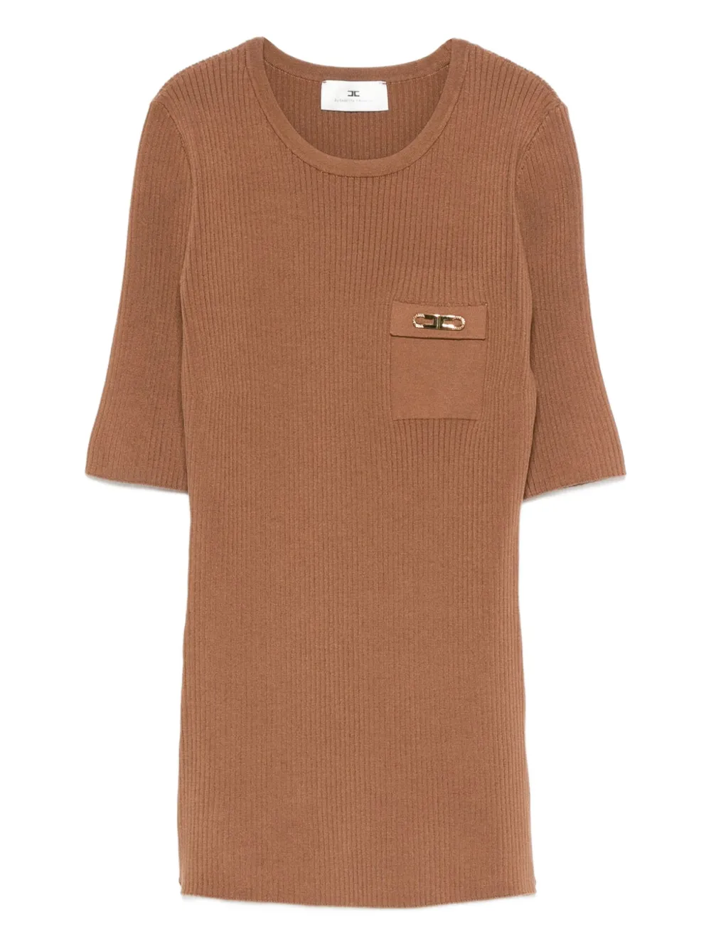 Elisabetta Franchi ribbed T-shirt Bruin