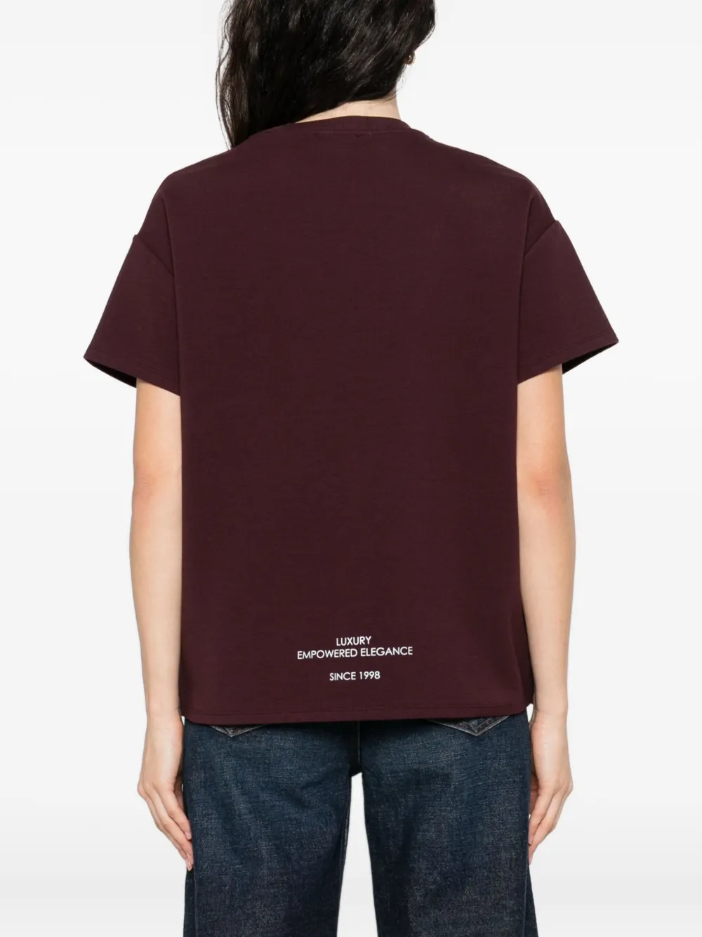 Elisabetta Franchi T-shirt met logo Paars