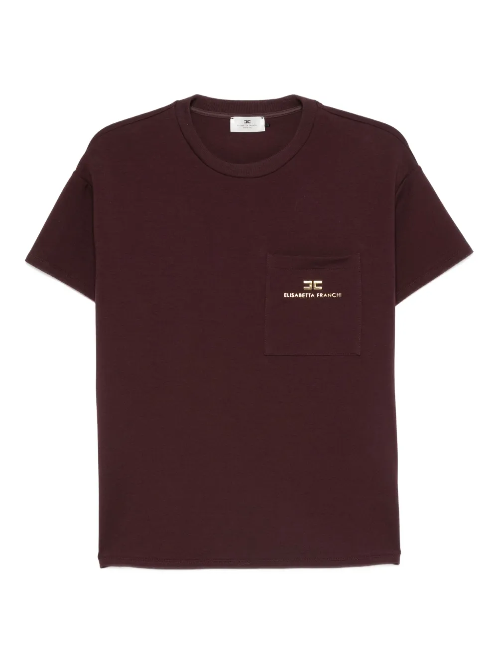 Elisabetta Franchi logo-lettering T-shirt Paars