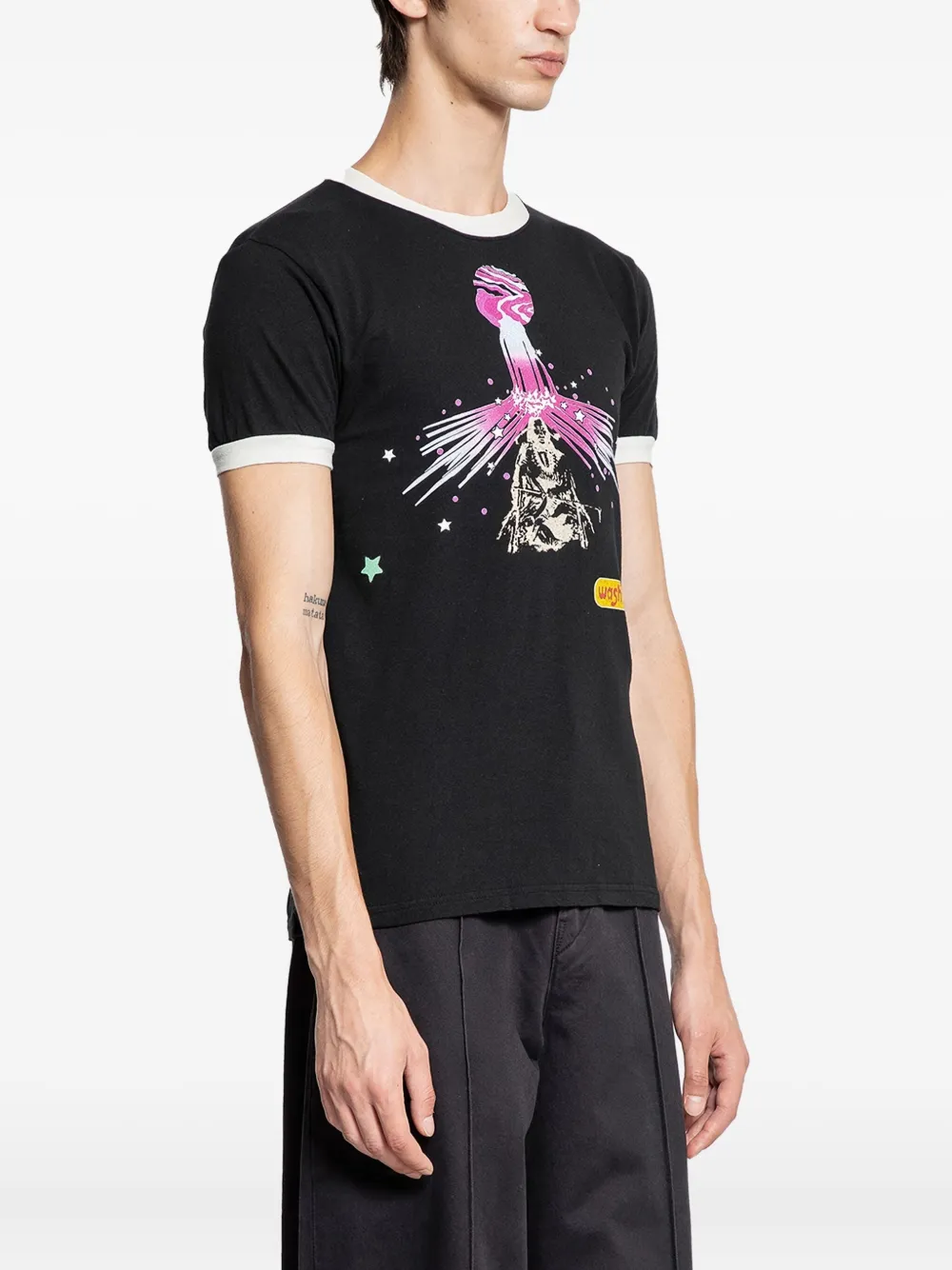 KAPITAL Ringer T-shirt Zwart