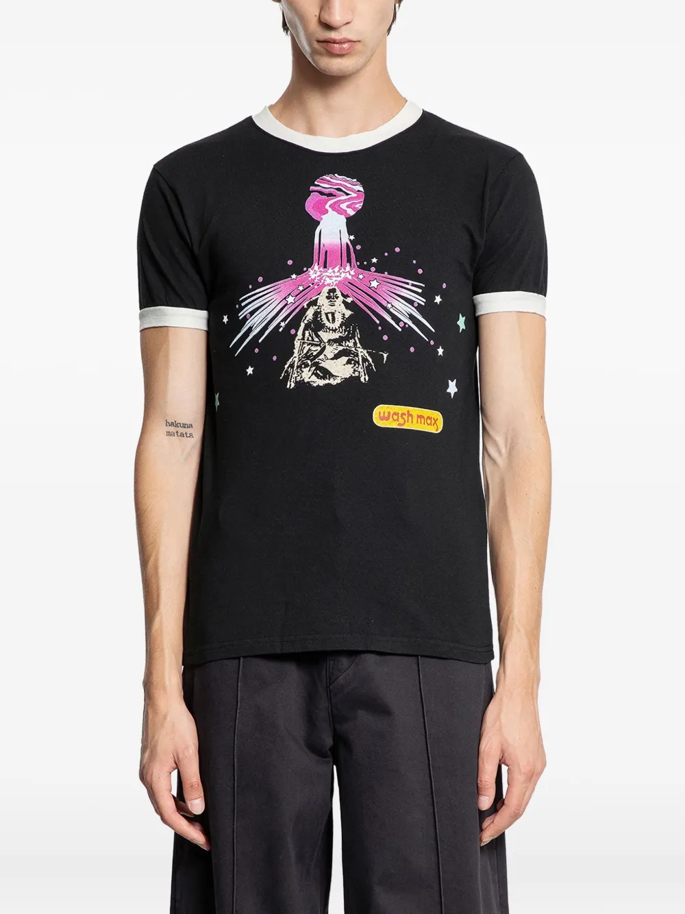 KAPITAL Ringer T-shirt | Black | Image 1