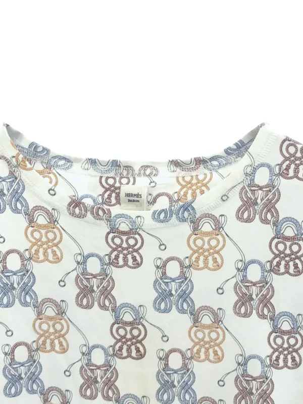 Hermès Pre-Owned 00s Rope Pattern Cotton T-shirt | White