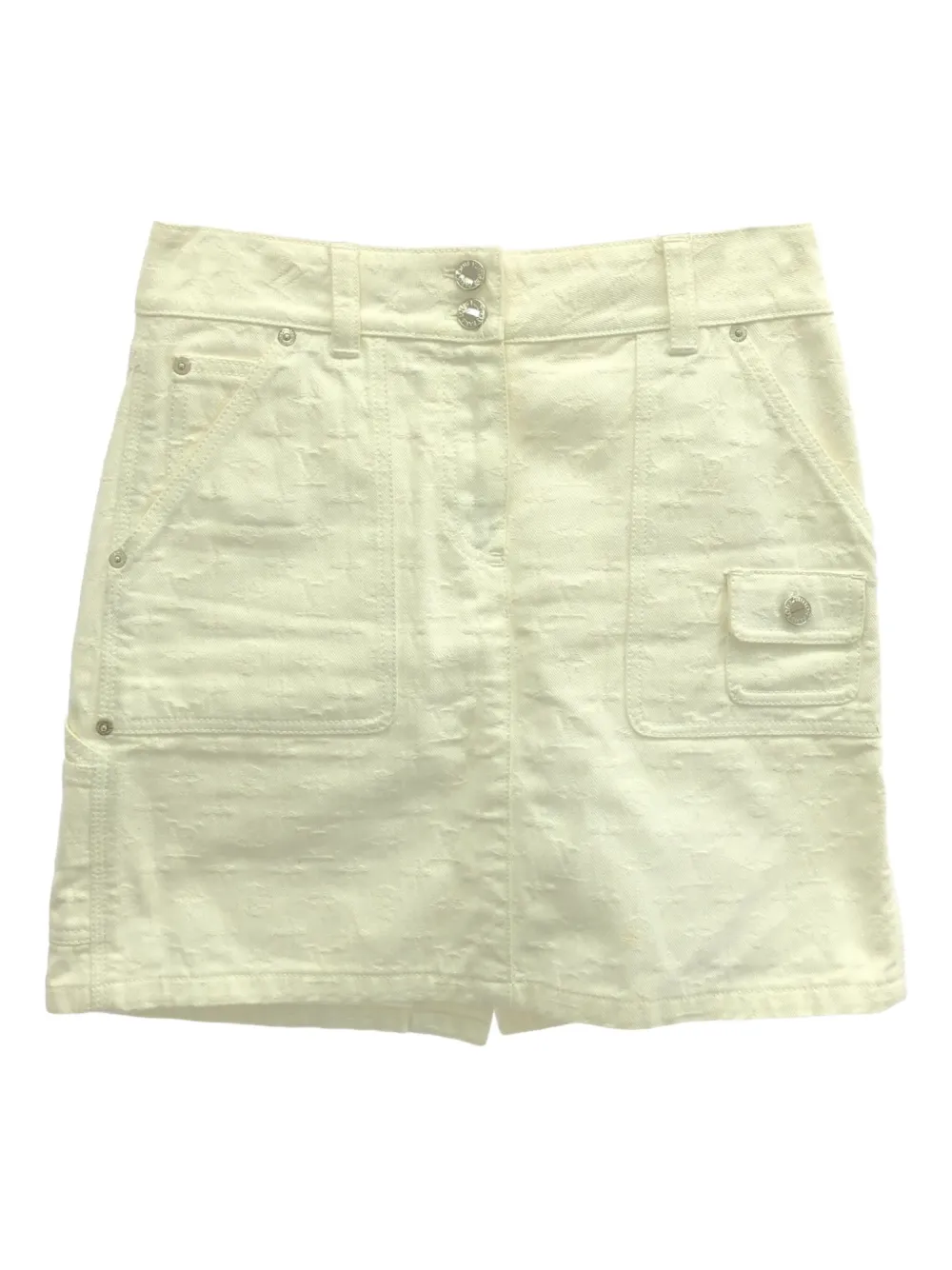 2000s embossed-monogram mini skirt