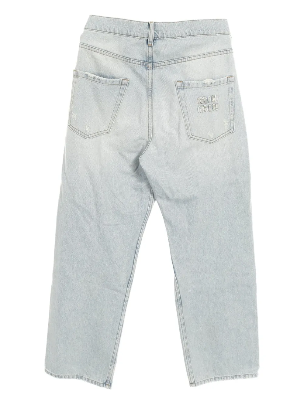 Miu Miu Pre-Owned 2000s katoenen jeans - Blauw