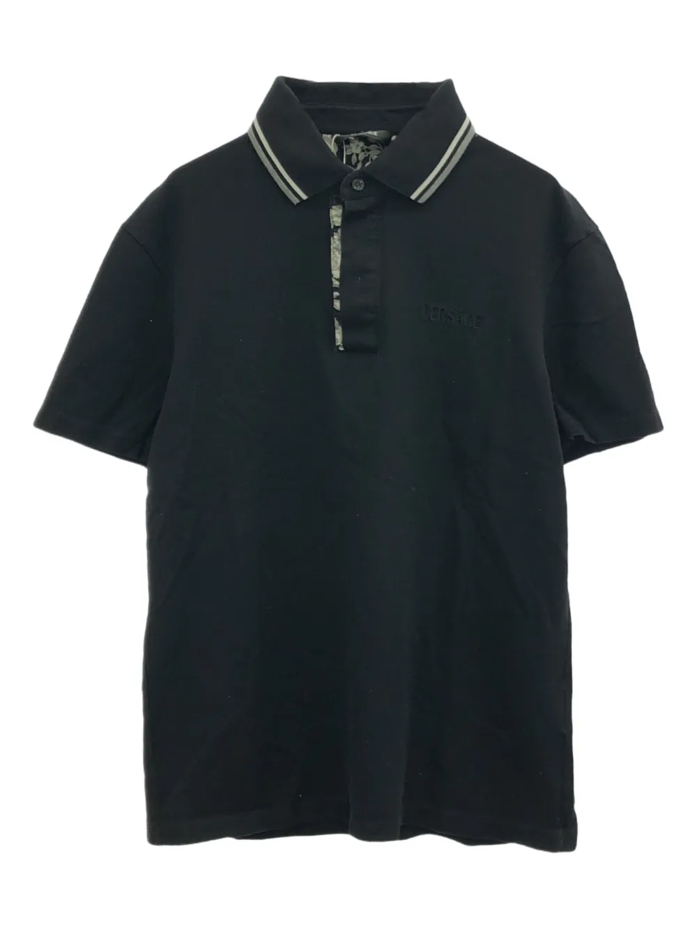 2000s embroidered logo detail polo shirt