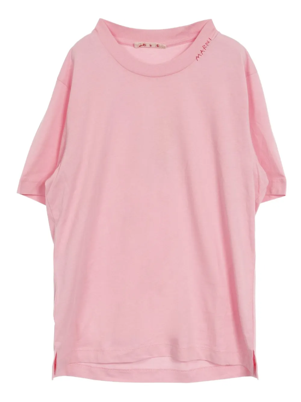 Marni Pre-Owned 2024 logo-embroidery T-shirt - ピンク Marni Pre-Owned 2024 logo-embroidery T-shirt - ピンク