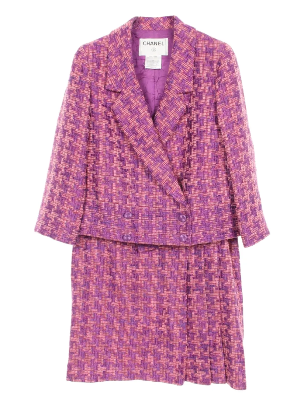 CHANEL Pre-Owned 1986-1988 Pattern Rayon Suit | Pink | Image 1