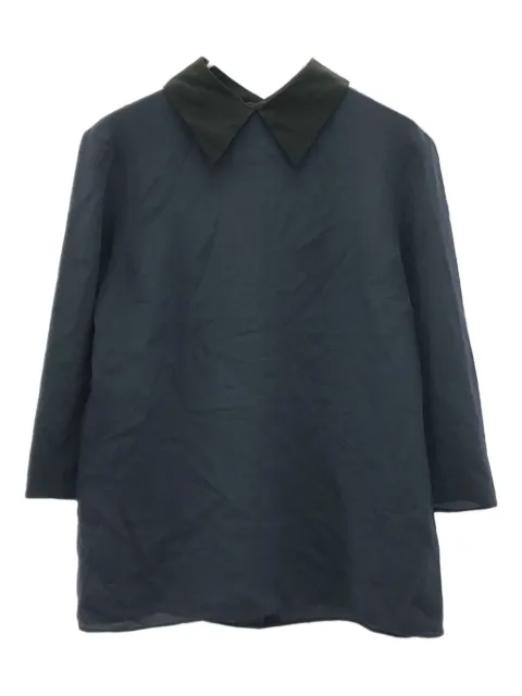 Prada Pre-Owned 2000s silk contrast-collar blouse