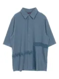 Louis Vuitton Pre-Owned 2010s zigzag cotton shirt - Blue