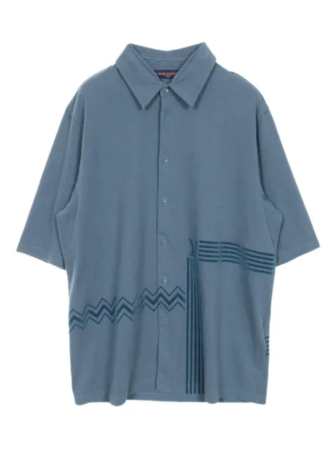 Louis Vuitton Pre-Owned 2010s zigzag cotton shirt