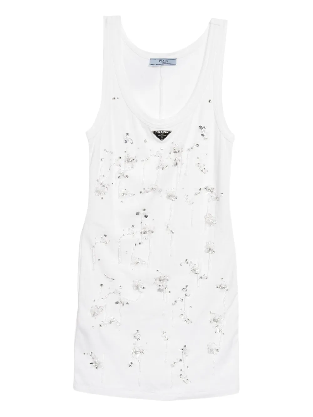 2010s triangle-logo beaded dress