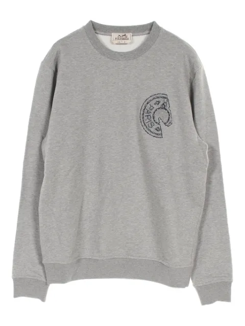 Hermès Pre-Owned 2020s crew-neck embroidered sweatshirt