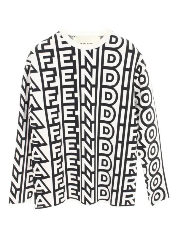 Fendi Pre-Owned x Marc Jacobs 2000 Patterned Jumper White