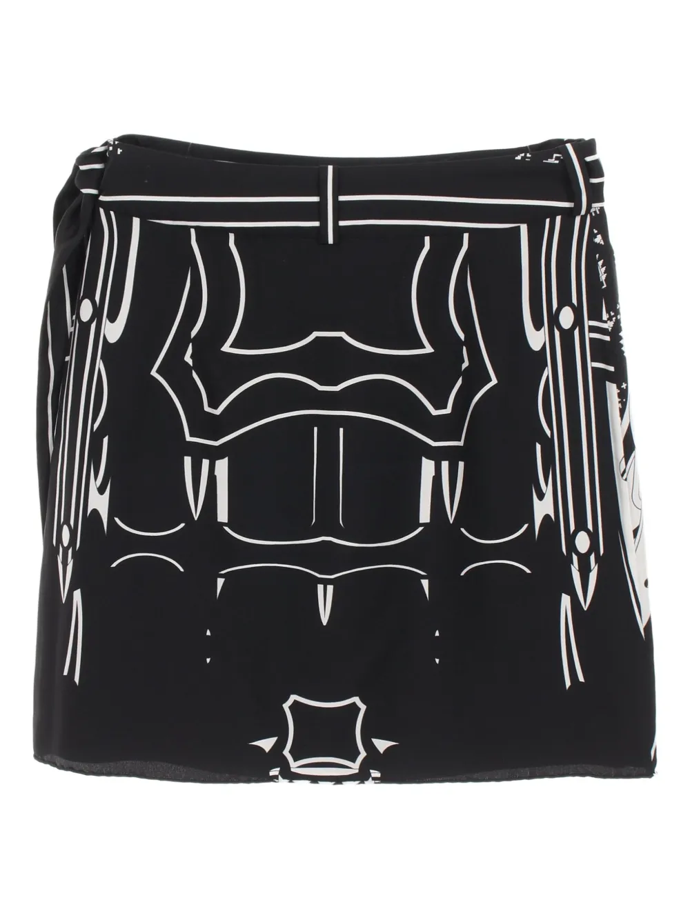 Hermès Pre-Owned 10s wikkelrok met geometrische print - Zwart