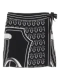 Hermès Pre-Owned 10s wrap geometric print skirt - Black