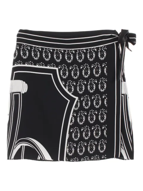 Hermès Pre-Owned 10s wrap geometric print skirt
