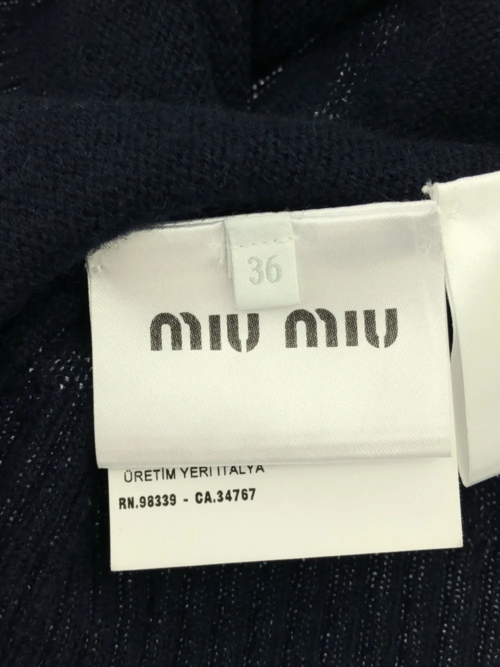Pre-owned Miu Miu 00s Cashmere Knit Sweater In Blue