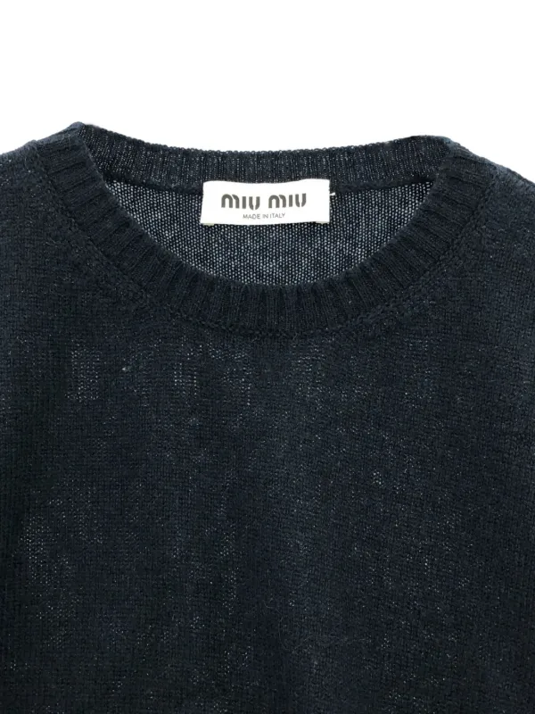 トップス 00s MIU MIU Wool Ghost Bicolor Knitwear Miu Miu Wool Ghost Sweater - Knitwear, Clothing - MIU81229