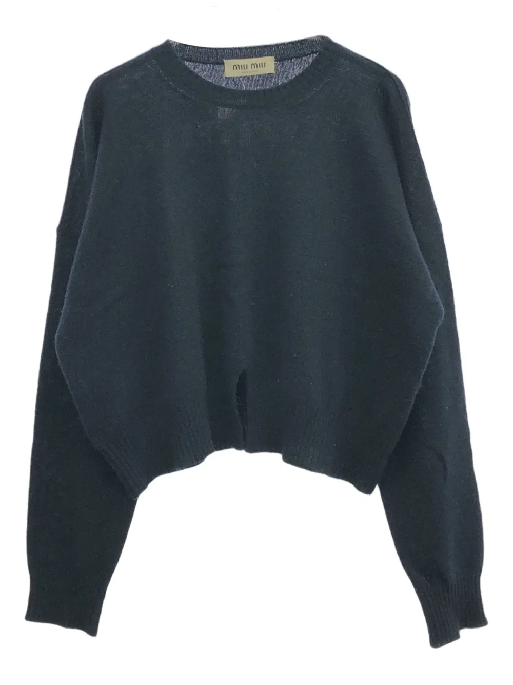 Pre-owned Miu Miu 00s Cashmere Knit Sweater In Blue