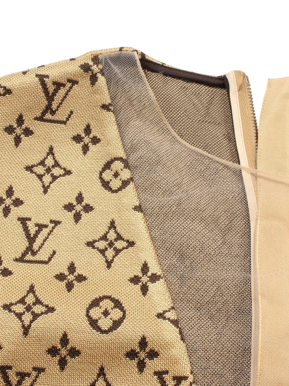 Pre-owned Louis Vuitton 2020s Monogram-pattern Sleeveless Dress In Yellow