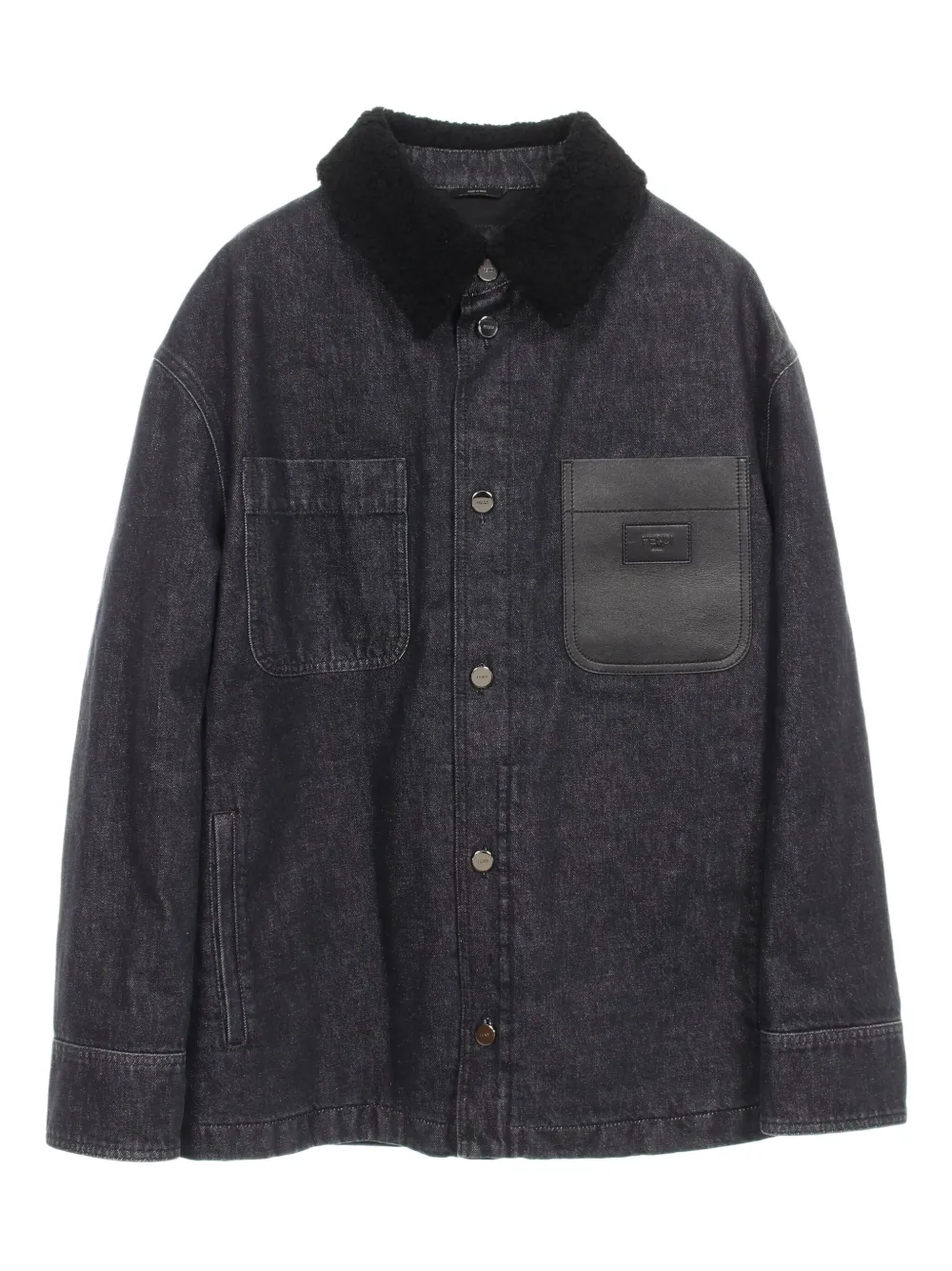 2020s leather-panel denim jacket