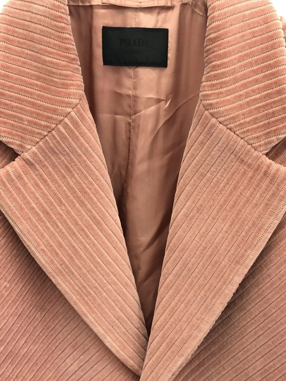 Pre-owned Prada 2010s Corduroy Cotton Coat In Neutral