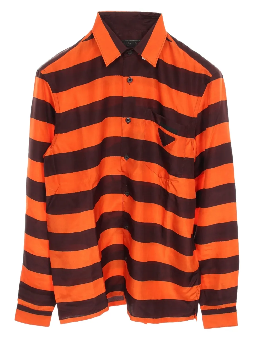 Prada Pre-Owned 2020s ストライプ シャツ - オレンジ Prada Pre-Owned 2020s ストライプ シャツ - オレンジ