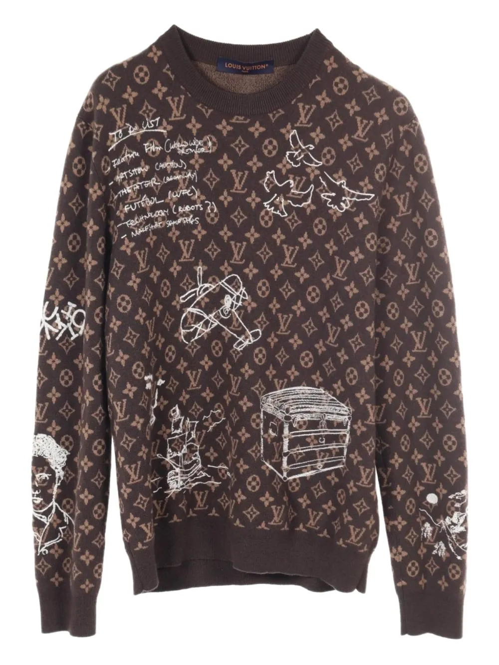 Louis Vuitton Pre-Owned 2010 monogram wool jumper | Brown | Image 1