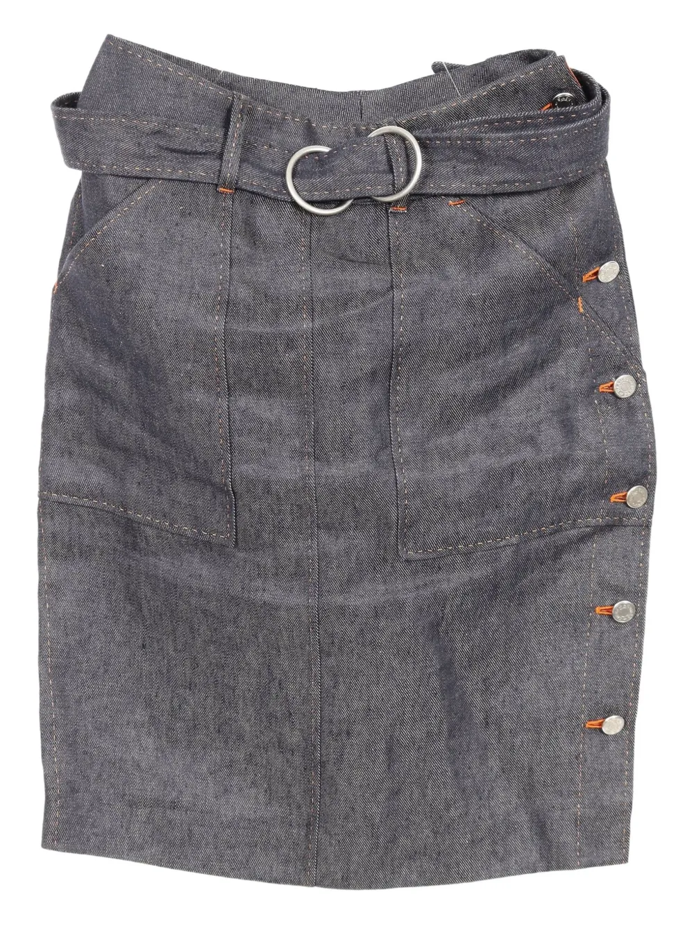 Hermès Pre-Owned 2010s button wrap skirt | Grey | Image 1