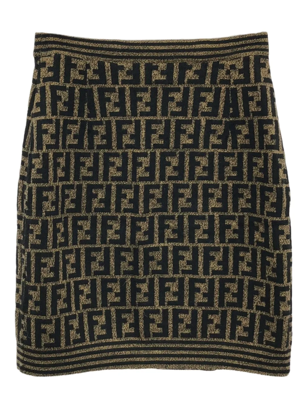 Fendi Pre-Owned 2000s wollen rok met FF-patroon - Bruin