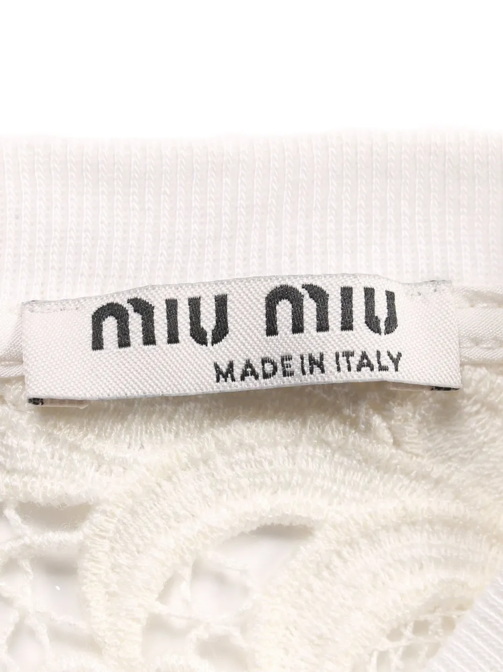 Pre-owned Miu Miu 2010s Lace-detailing Top In White
