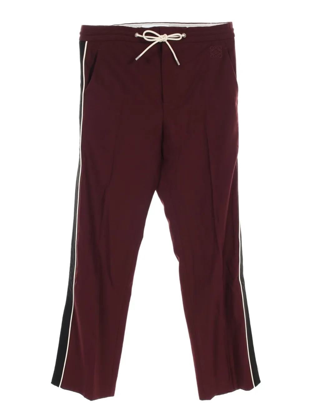 Loewe Pre-Owned 2010s drawstring-waist side-stripe trousers | Red | Image 1