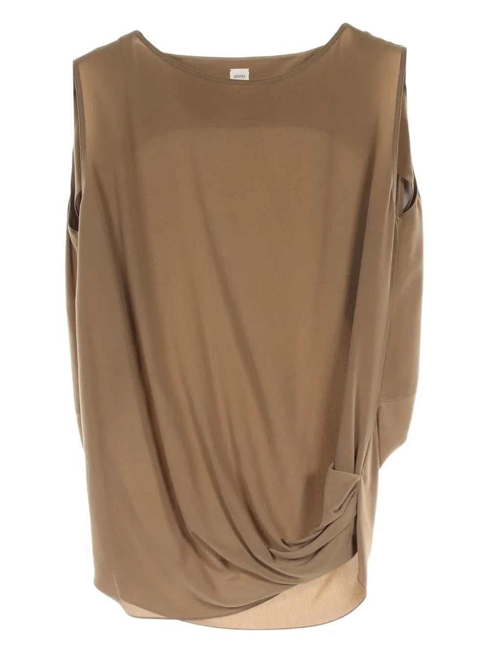 Hermès Pre-Owned 2010s draped silk top | Brown | Image 1