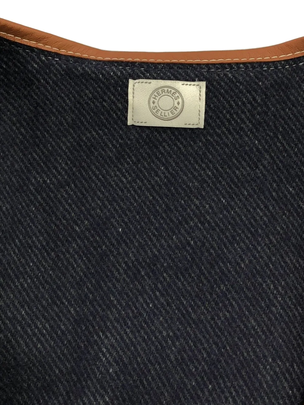Pre-owned Hermes 2010s Striped Merino-cashmere Poncho In Blue