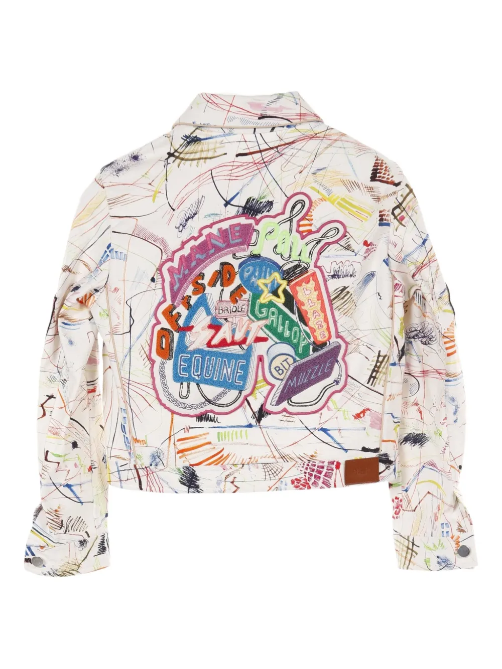 Pre-owned Hermes 2010s Scribble Embroidered Jacket In White