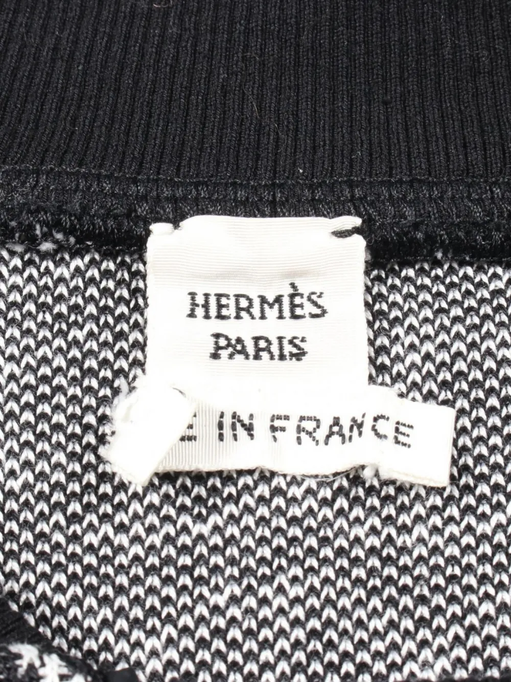 Pre-owned Hermes 2010s Half-zip Patterned Dress In Black