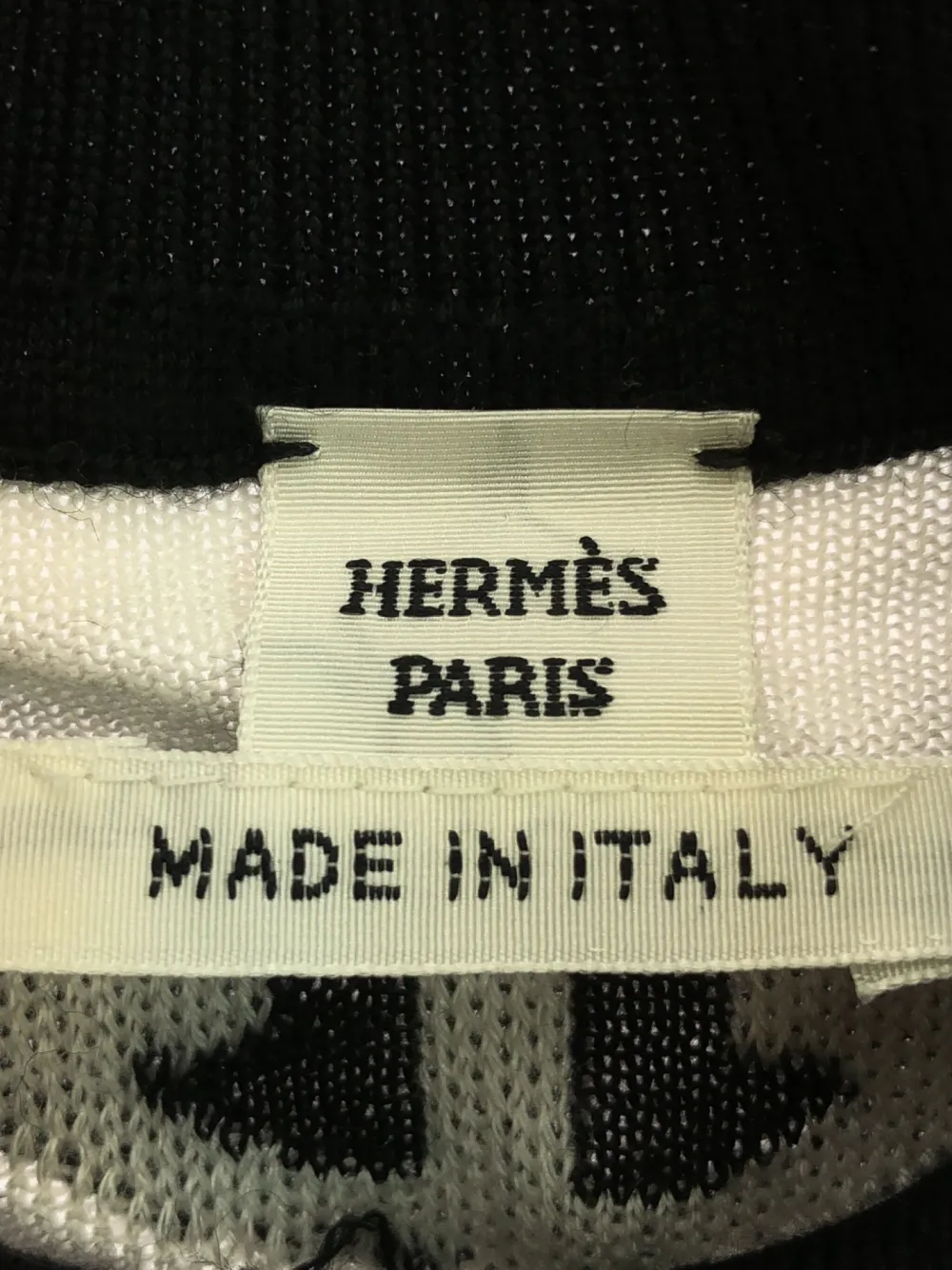 Pre-owned Hermes 00s Chain Pattern Cashmere Top In White