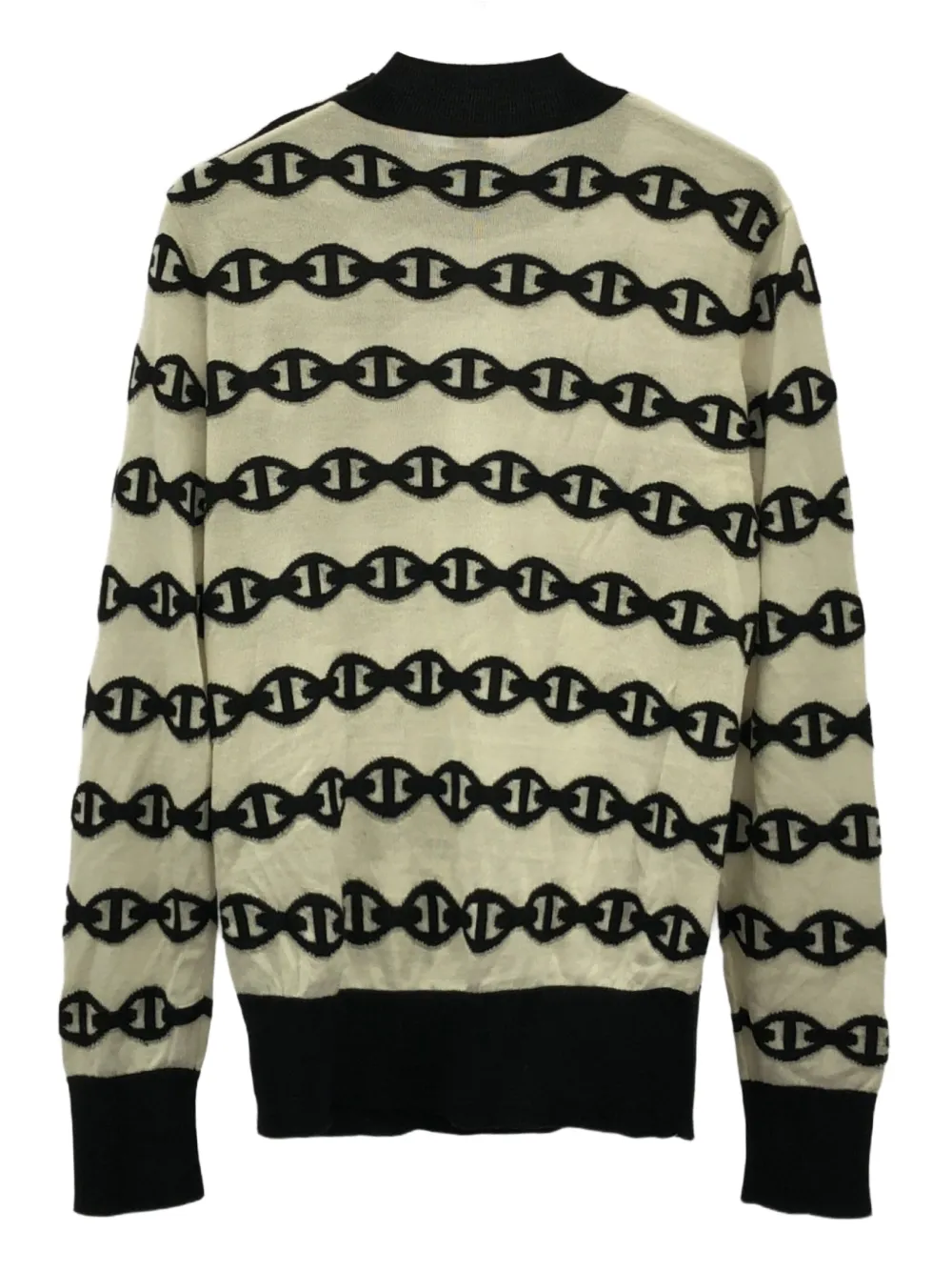 Pre-owned Hermes 00s Chain Pattern Cashmere Top In White
