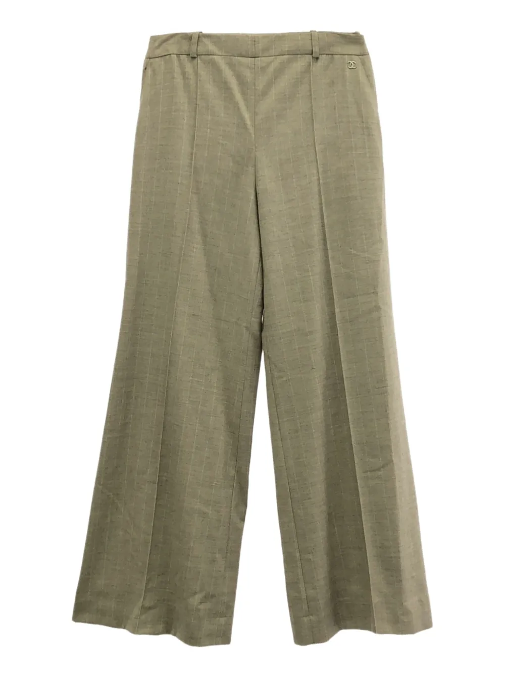 CHANEL Pre-Owned 2010s pinstriped wool-cashmere trousers - ニュートラル CHANEL Pre-Owned 2010s pinstriped wool-cashmere trousers - ニュートラル