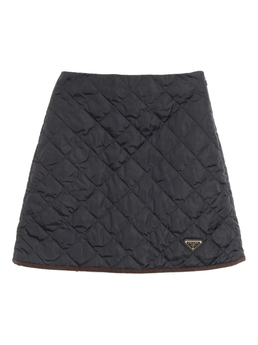 Pre-owned Prada 2010s Re-nylon Quilted Mini Skirt In Black