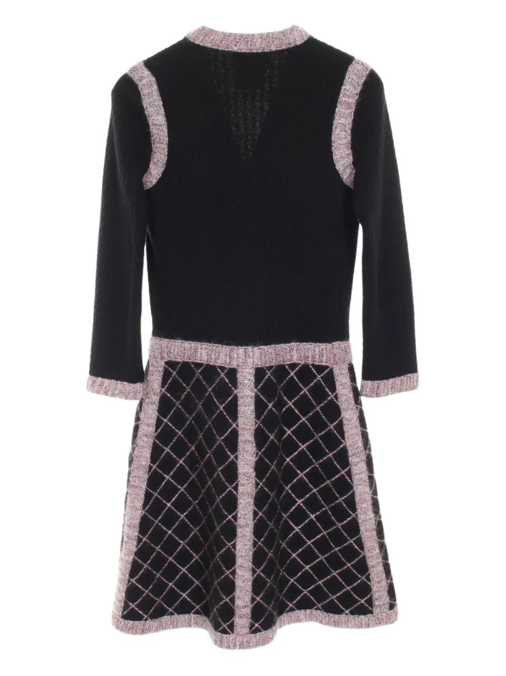 CHANEL Pre-Owned 1986-1988 Camellia gebreide jurk - Black, pink, gray