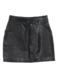 Saint Laurent Pre-Owned 2010s lambskin mini skirt - Black