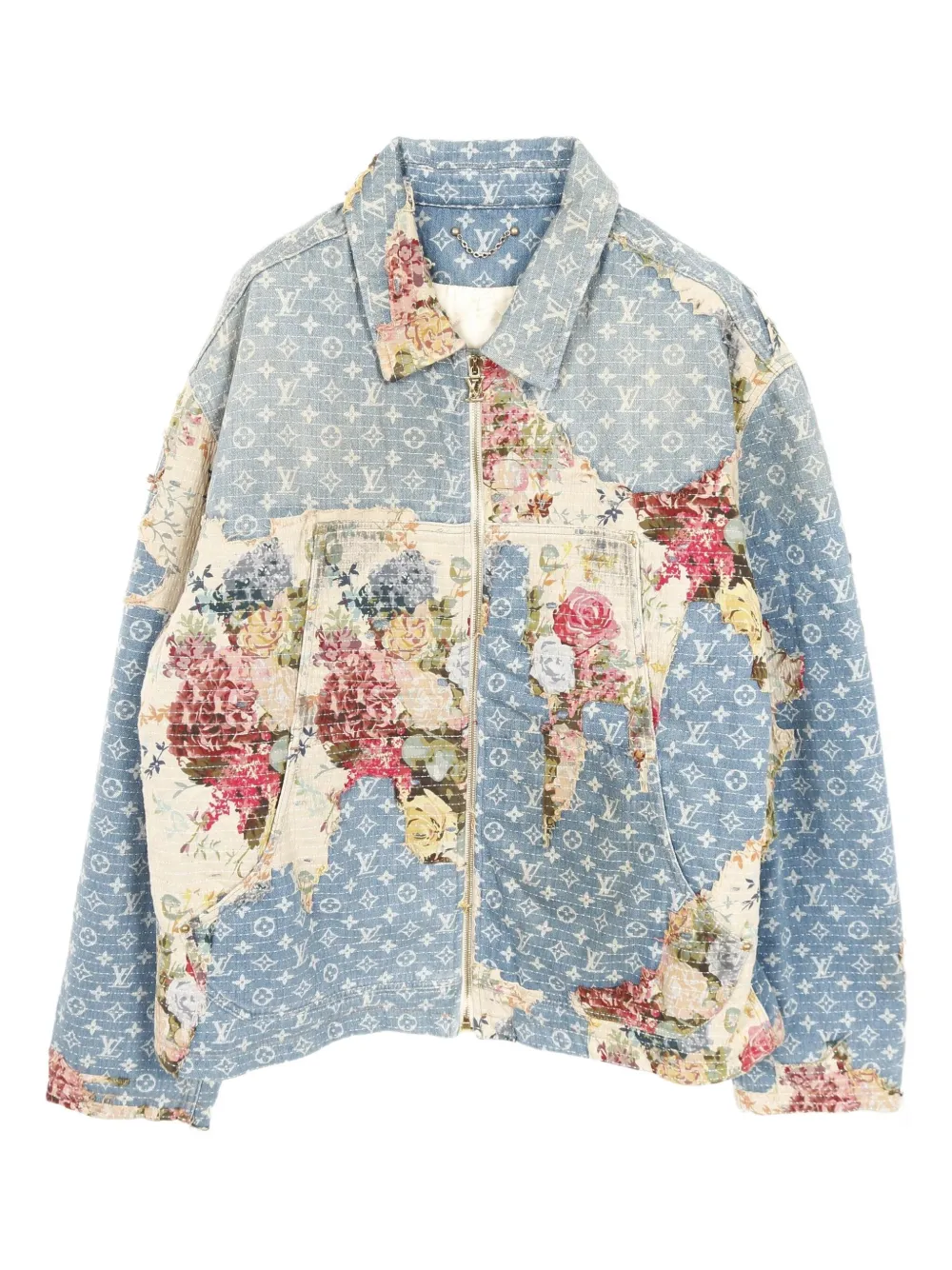 Louis Vuitton Pre-Owned 2010s Destroyed Workwear denim jacket | Blue | Image 1