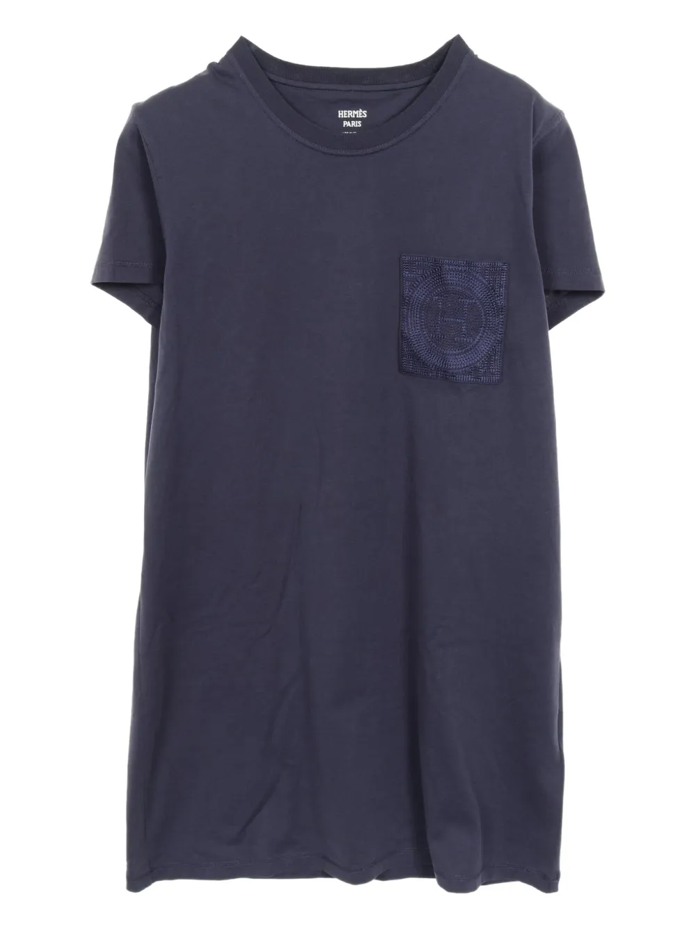 Hermès Pre-Owned 2010s embroidered-pocket dress | Blue | Image 1