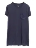 Hermès Pre-Owned 2010s embroidered-pocket dress - Blue
