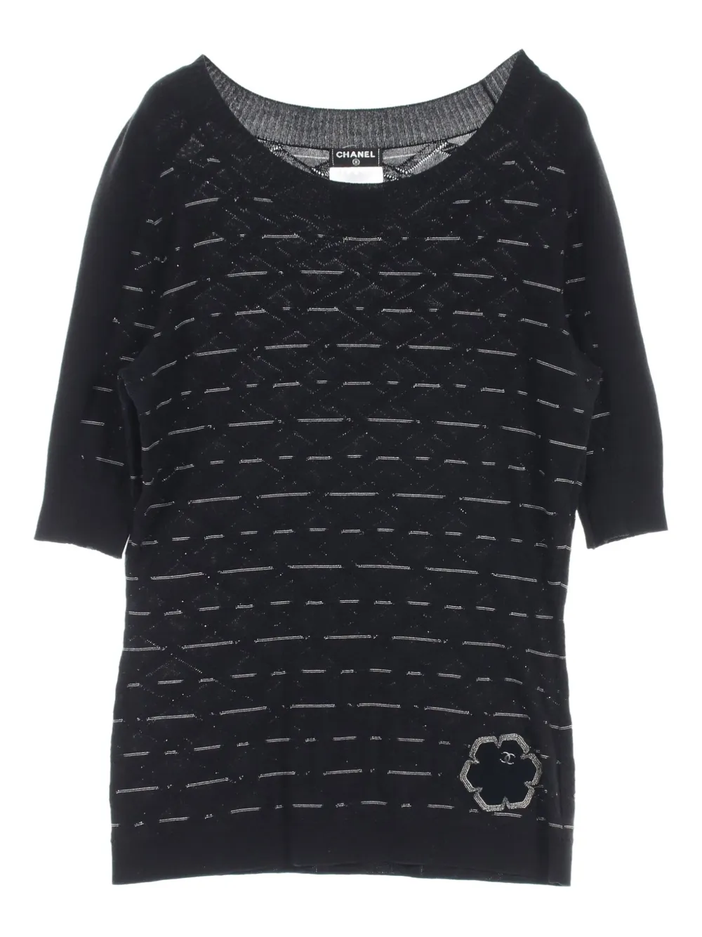 Pre-owned Chanel 1986-1988 Cotton-blend Knitted Top In Black