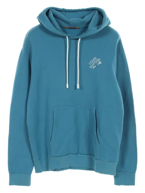 Louis Vuitton Pre-Owned 2010s logo-embroidered cotton hoodie