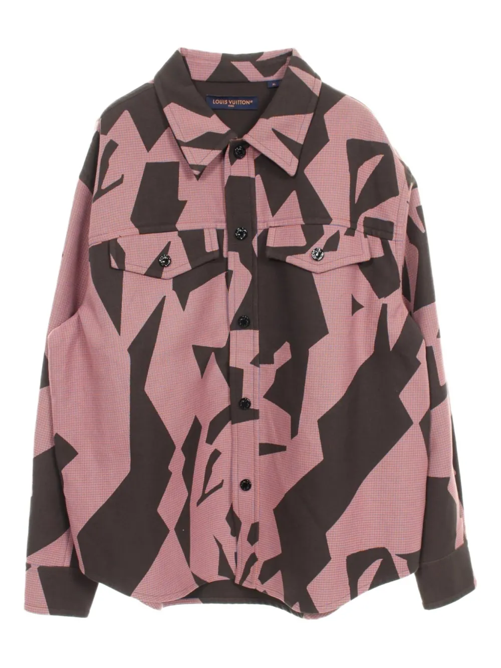 Louis Vuitton Pre-Owned 2010 geometric-pattern shirt | Orange | Image 1