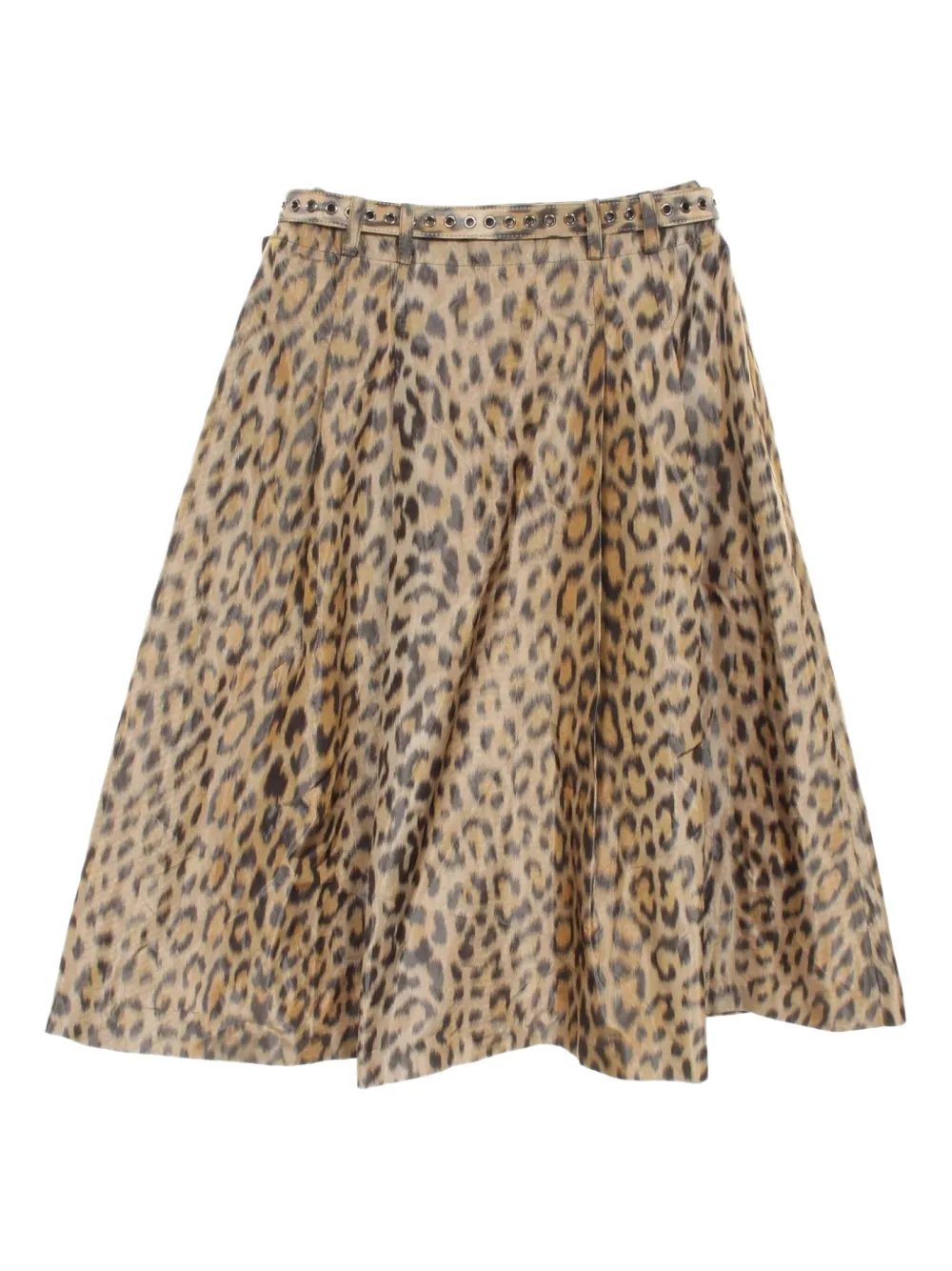 2010s leopard-print silk skirt