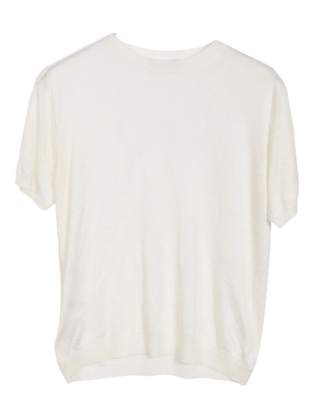 2010s crew-neck knitted silk top